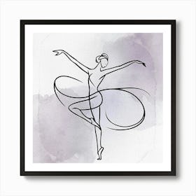 Ballerina Line Art Art Print