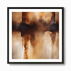 Abstract Minimalist Painting That Represents Duality, Mix Between Watercolor And Oil Paint, In Shade (40) Art Print