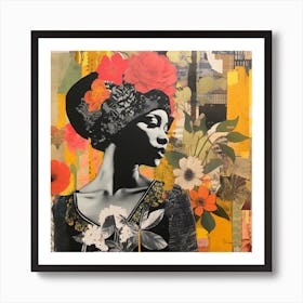 Woman With Flowers Art Print