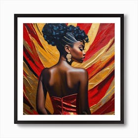 Woman In A Red Dress 1 Art Print