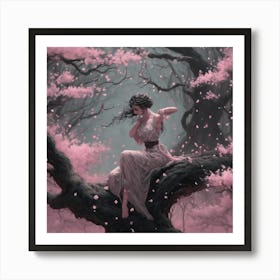 907604 Dryad In The Cherry Blossom Woods 2 Art Print