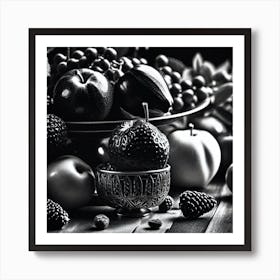 Black And White Fruit 2 Art Print