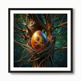 Easter Egg In A Tree Art Print