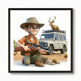 Hunter In The Desert Art Print