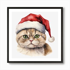 Santa Cat 36 Art Print