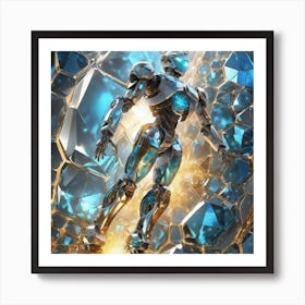 Robot With Diamonds Art Print