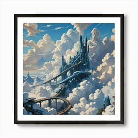 City In The Clouds Art Print