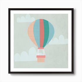 Scandi Hot Air Balloon Nursery Art Print