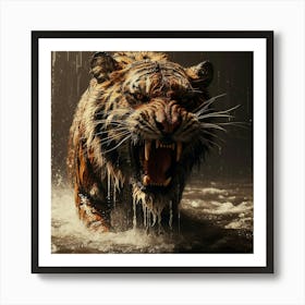 Tiger In The Rain 1 Art Print