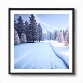 Snowy Road 1 Art Print
