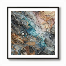 Alcohol Ink in copper Art Print