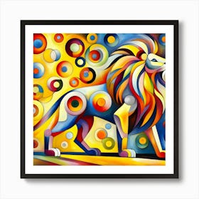 Abstract Lion Painting Art Print