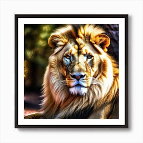 Lion Hd Wallpaper Art Print