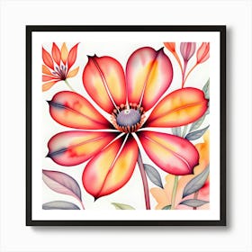 Red Flower Art Print