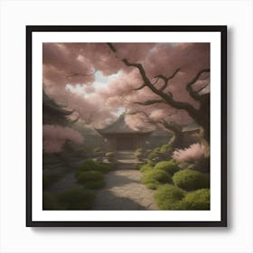 A Japanese xen-inspired garden with cherry trees and phenomenally enchanting nature, detailed matte painting, deep, rich and complementary colors, fantastical, splash screen, fantasy concept art, 8k resolution trending on Artstation Unreal Engine 5. Generated with AI, Art Style: Imagine V4, Negative Promt: no unpopular themes, CFG Scale: 3.0, Step Scale: 50. Art Print