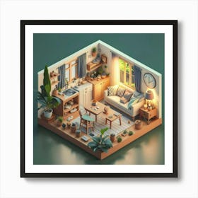 Isometric Art, house deream 3d 13 Art Print