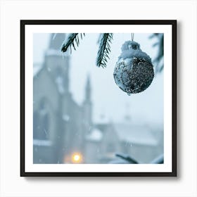 Christmas Tree In The Snow 6 Art Print