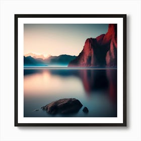 Sunrise Over Lake Art Print