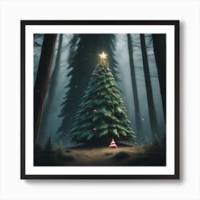 Christmas Tree In The Forest 1 Art Print