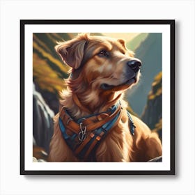 Dog In The Mountains Art Print