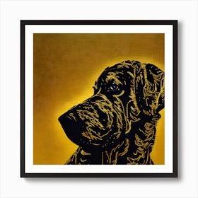 Pretty Dog Silhouette Profile Art Print