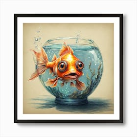 Goldfish In A Bowl 7 Art Print