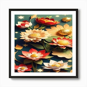 Paper Flowers 3 Art Print