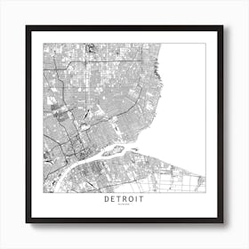 Detroit Map Art Print