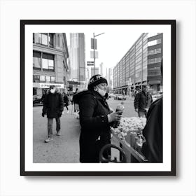 Food Vendor In Downtown Brooklyn Poster