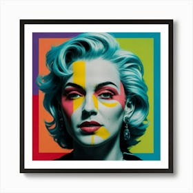 Woman With A Colorful Face Art Print