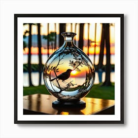 Bird In A Bottle Art Print