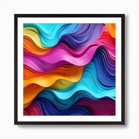 Colorful Paper Wavy Background Art Print