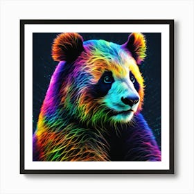 Modern Retro Panda Bear Art Print