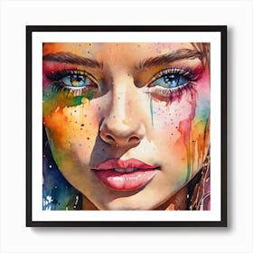 Watercolor Of A Girl 1 Art Print