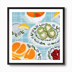 Fruity Brunch Square Art Print