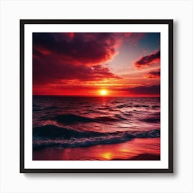 Sunset On The Beach 581 Art Print