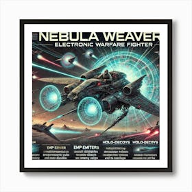 Nebula Weaver Electronic Warfare Fighter Converted Art Print