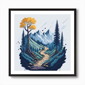 Leonardo Diffusion Enchanting Hiking Trails Where Footsteps Ec 0 Art Print