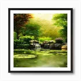 Pond In The Forest Art Print