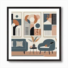 Scandinavian style, Abstract, geometric shapes 1 Art Print