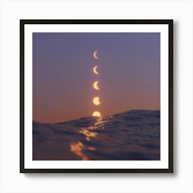 Sunset Over The Ocean Art Print