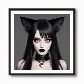 Goth kitten Victoria Art Print