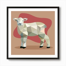 Polygon Sheep Low Poly Goat Abstract Graphic Lamb Animal Art Print