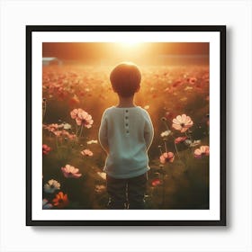 Child In A Field Of Flowers 1 Art Print