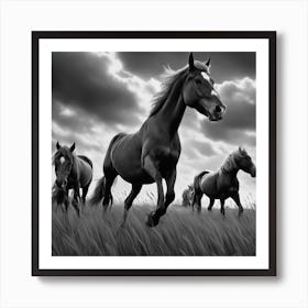 Horses In The Field 11 Art Print