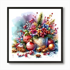 Christmas Ornaments Art Print