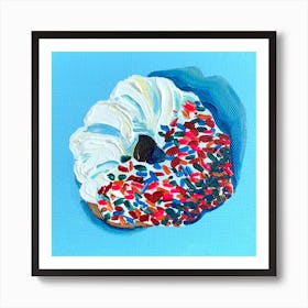 Sprinkle Donut Square Art Print