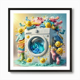 Emoji Laundry Day Artwork Art Print