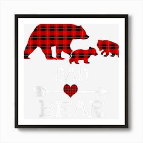 Dad Bear Christmas Pajama Red Plaid Buffalo For Men Women Art Print