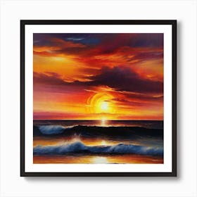 Sunset Over The Ocean 23 Art Print